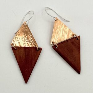 handcrafted bronze and manzanita earrings with Argentium sterling ear wires