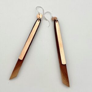 manzanita and metal earrings with argentium sterling ear wires