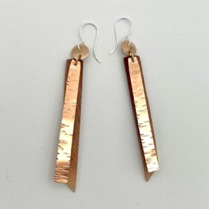 handcrafted bronze and manzanita earrings with Argentium sterling ear wires