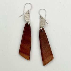 handcrafted manzanita and nickel earrings with Argentium sterling ear wires