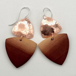 handcrafted bronze and manzanita earrings with Argentium sterling ear wires