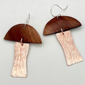 handcrafted bronze and manzanita earrings with Argentium sterling ear wires