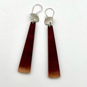 handcrafted manzanita and nickel earrings with Argentium sterling ear wires