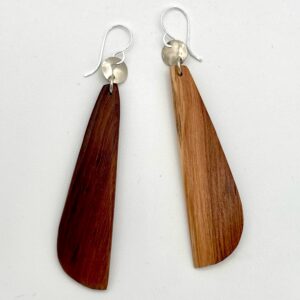 handcrafted manzanita and nickel earrings with Argentium sterling ear wires
