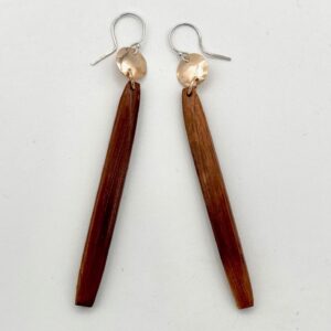 handcrafted brass and manzanita earrings with Argentium sterling ear wires