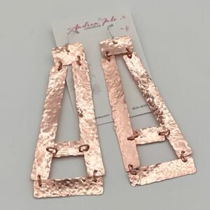handcrafted copper earrings with argentium sterling ear wires