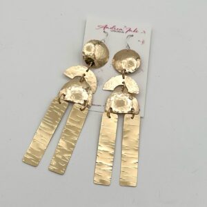 handcrafted brass earrings with argentium sterling ear wires