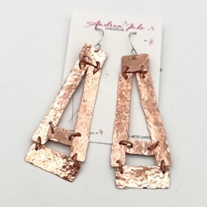 handcrafted copper earrings with argentium sterling ear wires